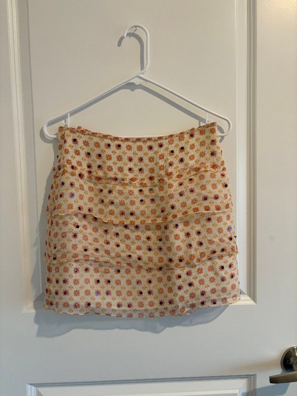 Vintage Silk floral mini skirt
